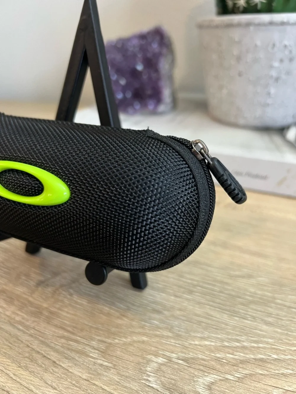 Oakley Kids Sunglasses Case Black Hard Shell Zip Green Logo Small